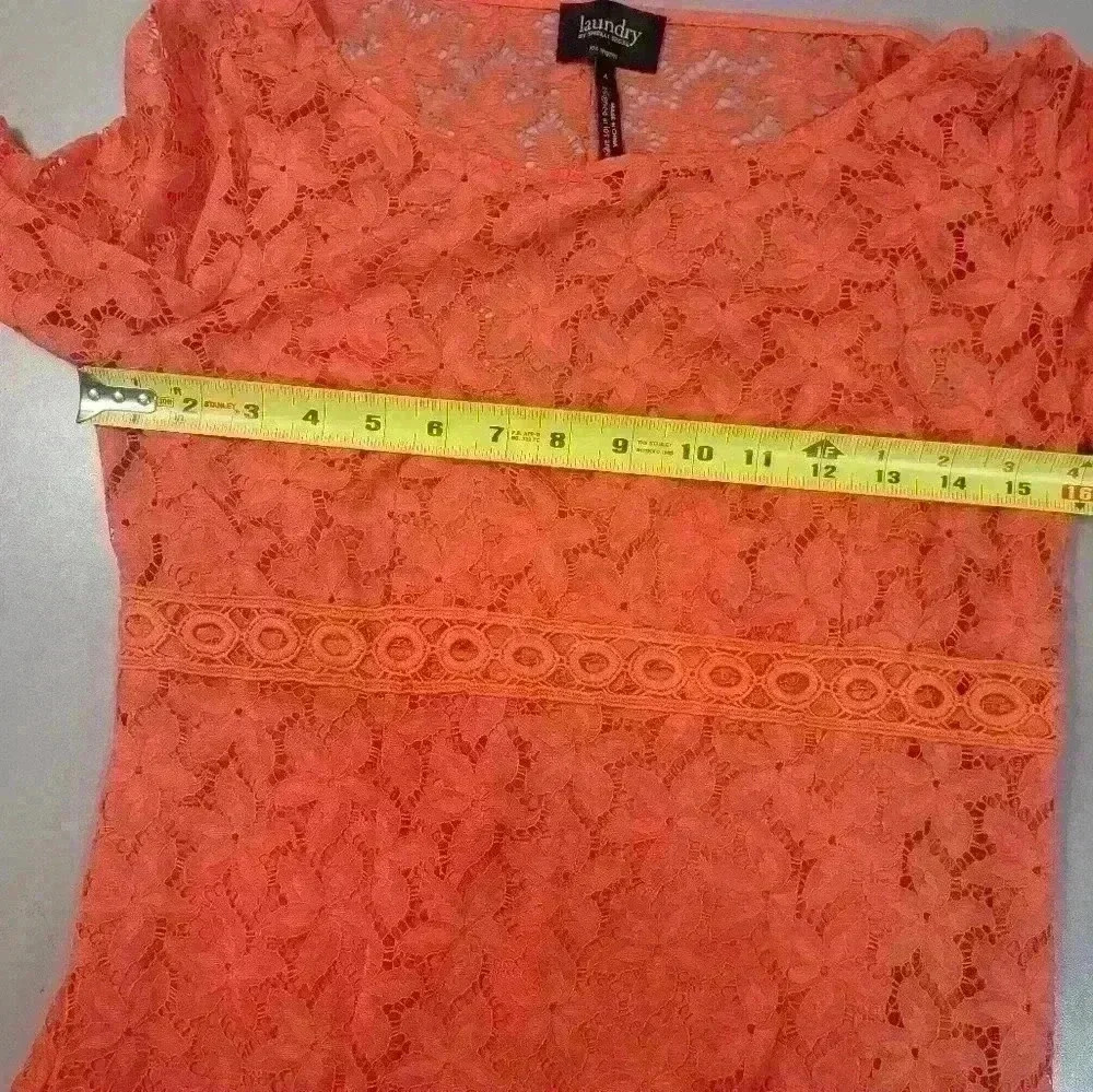 Laundry by Shelli Segal Size 4 Orange Lace Overlay Dress - Picture 11 of 16